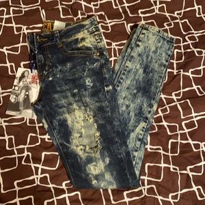 Dark Wash Distressed Skinny Jeans